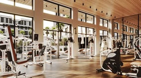 View of a large older adult wellness facility with Keiser resistance, cable, and cardio equipment