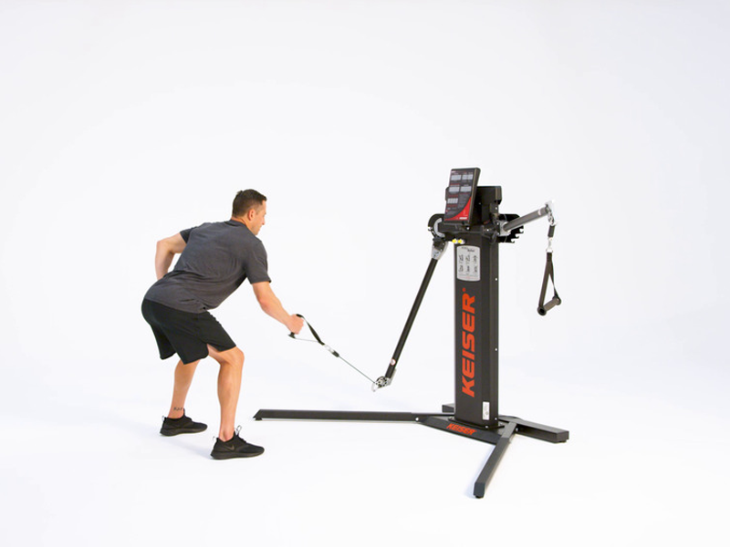 man on cable machine conducting One Arm Bent Over Row